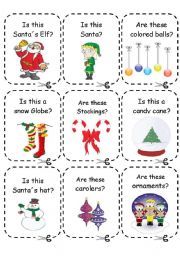 English Worksheet: Christmas - Conversation Game Cards - 2/2 - INSTRUCTIONS INSIDE