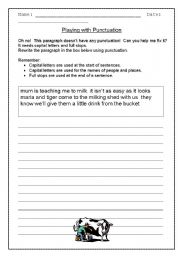 English worksheet: Playing with Punctuation
