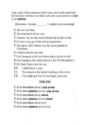 English worksheet: Facts