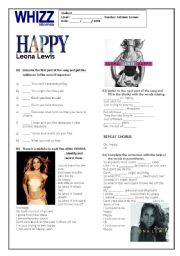 English Worksheet: Song: HAPPY by Leona Lewis