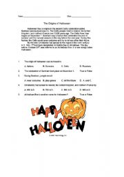 English worksheet: Halloween