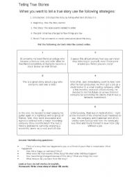 English Worksheet: Telling true stories with changes