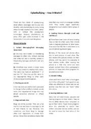 English Worksheet: Cyberbullying