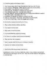 English worksheet: passive voice test