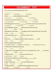 English worksheet: ASSIGNMENT  TEST