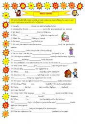 English Worksheet: mixed tenses exercises