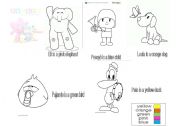 English Worksheet: color pocoyo