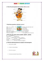 English worksheet: BACK TO SCHOOL REVIEW