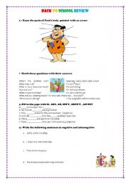 English Worksheet: BACK TO SCHOOL REVIEW