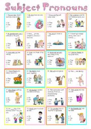 English Worksheet: Subject Pronouns