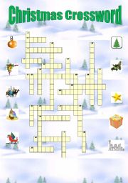 English Worksheet: Christmas Crossword - editable with key