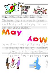 Months of the Year: May and June (4 worksheets color and B & W)