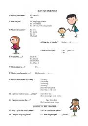 English Worksheet: KEY QUESTIONS (STUDY HANDOUT)