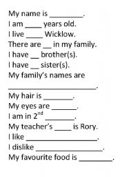 English Worksheet: Cloze