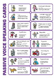 SET 5: Passive voice / tenses / adverbs of frequency / irregular verbs / modals - worksheet OR speaking activity (purple series)