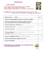 English Worksheet: Phonology