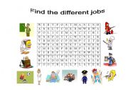 English worksheet: FIND THE DIFFERENT JOBS