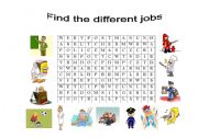 English Worksheet: FIND THE DIFFERENT JOBS