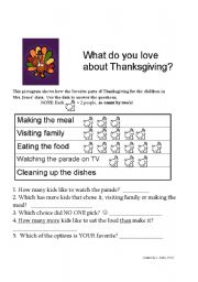 English worksheet: Thanksgiving Pictogram