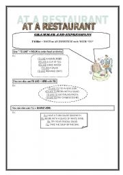 English worksheet: At a restaurant