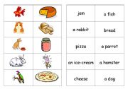 English Worksheet: FOOD & ANIMALS   MEMORY GAME