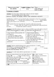 English Worksheet: tests