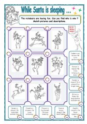 Father Christmas and his reindeers (easy exercise)