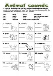 Animal sounds - ESL worksheet by Renei