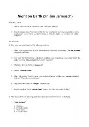 English Worksheet: Night on Earth Part II (New York) dir. Jim Jarmusch