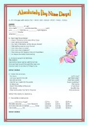 English worksheet: Song Activity - Absolutely (story of a girl) by Nine Days