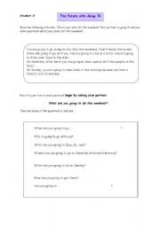 English Worksheet: Going to (pair work)