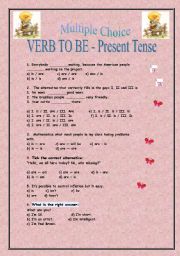 English worksheet: Verb to be - Present Tense