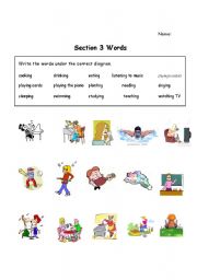 English worksheet: Section 3 Side By Side Terms - What are you Doing?