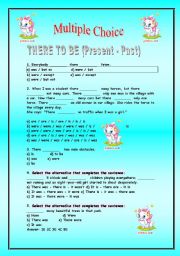 English Worksheet: THERE TO BE (PRESENT -PAST)