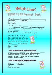 English worksheet: THERE TO BE (PRESENT -PAST)