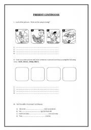 English worksheet: PRESENT CONTINUOUS