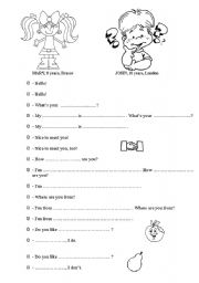 English Worksheet: Hello!