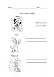 English worksheet: Whats your name?