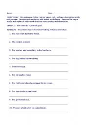 English worksheet: Word Choice Activity