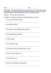 English Worksheet: Word Choice Activity