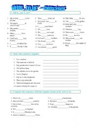 English Worksheet: vert to be