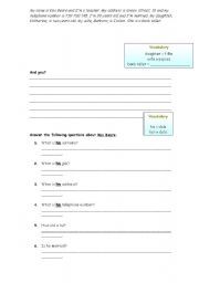 English worksheet: Possessives