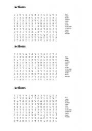English Worksheet: action puzzle