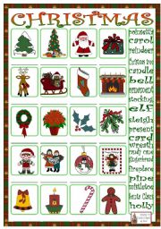 English Worksheet: Christmas Pictionary