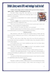 English Worksheet: WEB AND CULTURAL HERITAGE