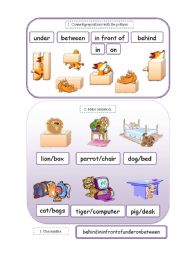 English Worksheet: Fox in the Box - Prepositions of Place (Worksheet)