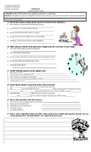 English Worksheet: present simple and frequency adverbs.