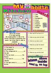 English Worksheet: My house - Kitchen