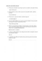 English worksheet: REPORTED SPEACH
