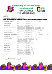 At a fast food restaurant - vocabulary & dialogue activities